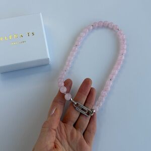 520 Rose Quartz Necklace with Silver Clasp
